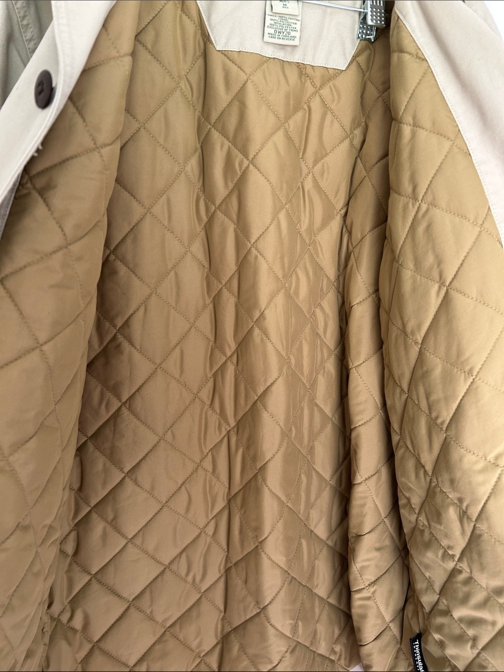 L.L. Bean Vintage Men's Beige Barn Coat with Brown Corduroy Collar/Cuffs - Picture 9 of 16